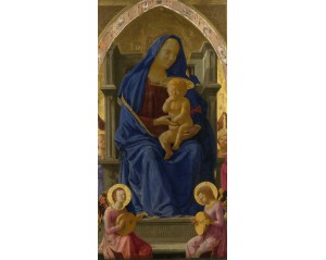 «Η Παρθένος και το Βρέφος» (The Virgin and Child), το κεντρικό τμήμα του Πολύπτυχου της Πίζας του πρώιμου Ιταλού ζωγράφου της Αναγέννησης, Μαζάτσο (Masaccio) Εκτύπωση έργο τέχνης σε κάμβα τελαρωμένο κάθετο 40Χ80εκ 
