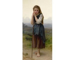 "Μικρή Βοσκοπούλα" (The Little Shepherdess), έργο του Γάλλου ακαδημαϊκού ζωγράφου Γουίλιαμ-Αντόλφ Μπουγκερώ (William-Adolphe Bouguereau). Εκτύπωση έργο τέχνης σε κάμβα τελαρωμένο κάθετο 40Χ80εκ 
