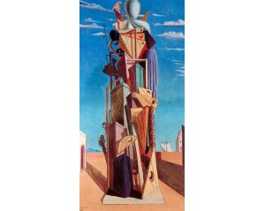  Τζόρτζιο ντε Κίρικο με τίτλο "Η Μεγάλη Μηχανή".  Εκτύπωση έργο τέχνης σε κάμβα τελαρωμένο κάθετο 40Χ80εκ 