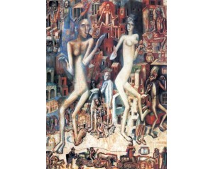 Άνδρας και Γυναίκα" (ή "Αδάμ και Εύα") του Ρώσου καλλιτέχνη Πάβελ Φιλόνοφ.  Εκτύπωση έργο τέχνης σε κάμβα τελαρωμένο κάθετο 50Χ70εκ 