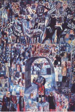 Πάβελ Φιλόνοφ (Pavel Filonov) με τίτλο "Οι Πύλες της Νάρβα" (The Narva Gates).  Εκτύπωση έργο τέχνης σε κάμβα τελαρωμένο κάθετο 50Χ70εκ 