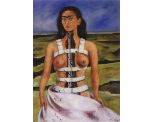 Φρίντα Κάλο με τίτλο "Η Σπασμένη Στήλη" (La Columna Rota).  Εκτύπωση έργο τέχνης σε κάμβα τελαρωμένο κάθετο 50Χ70εκ 