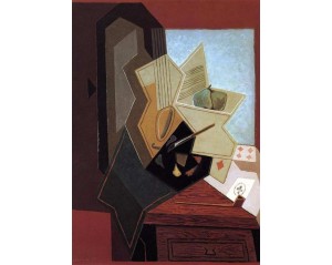 Χουάν Γκρις (Juan Gris) με τίτλο "Το Παράθυρο του Ζωγράφου" (The Painter's Window) Εκτύπωση έργο τέχνης σε κάμβα τελαρωμένο κάθετο 50Χ70εκ 