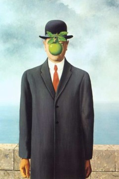 "Ο Γιος του Ανθρώπου" (The Son of Man) του Βέλγου σουρεαλιστή ζωγράφου Ρενέ Μαγκρίτ (René Magritte). Εκτύπωση έργο τέχνης σε κάμβα τελαρωμένο κάθετο 50Χ70εκ 