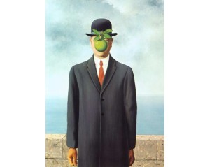 "Ο Γιος του Ανθρώπου" (The Son of Man) του Βέλγου σουρεαλιστή ζωγράφου Ρενέ Μαγκρίτ (René Magritte). Εκτύπωση έργο τέχνης σε κάμβα τελαρωμένο κάθετο 50Χ70εκ 