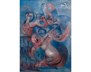 "Το Κορίτσι με το Μαντολίνο" ("The Girl with a Mandolin") του Αρμένιου καλλιτέχνη Ερβάντ Κοτσάρ (Yervand Kochar). Εκτύπωση έργο τέχνης σε κάμβα τελαρωμένο κάθετο 50Χ70εκ 