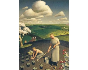 "Άνοιξη στην Εξοχή" (Spring in the Country) του Αμερικανού καλλιτέχνη Γκραντ Γουντ (Grant Wood).  Εκτύπωση έργο τέχνης σε κάμβα τελαρωμένο κάθετο 50Χ70εκ 