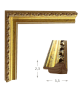 Κορνίζα ξύλινη σκαλιστή χρυσή 3.3εκ με τζάμι για φωτογραφίες 21Χ29,7εκ