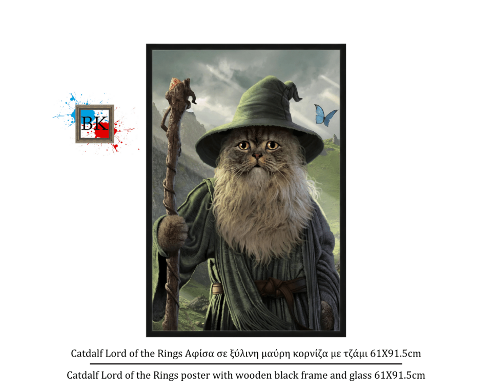 Catdalf Lord of the Rings Αφίσα σε ξύλινη μαύρη κορνίζα με τζάμι 61Χ91.5cm