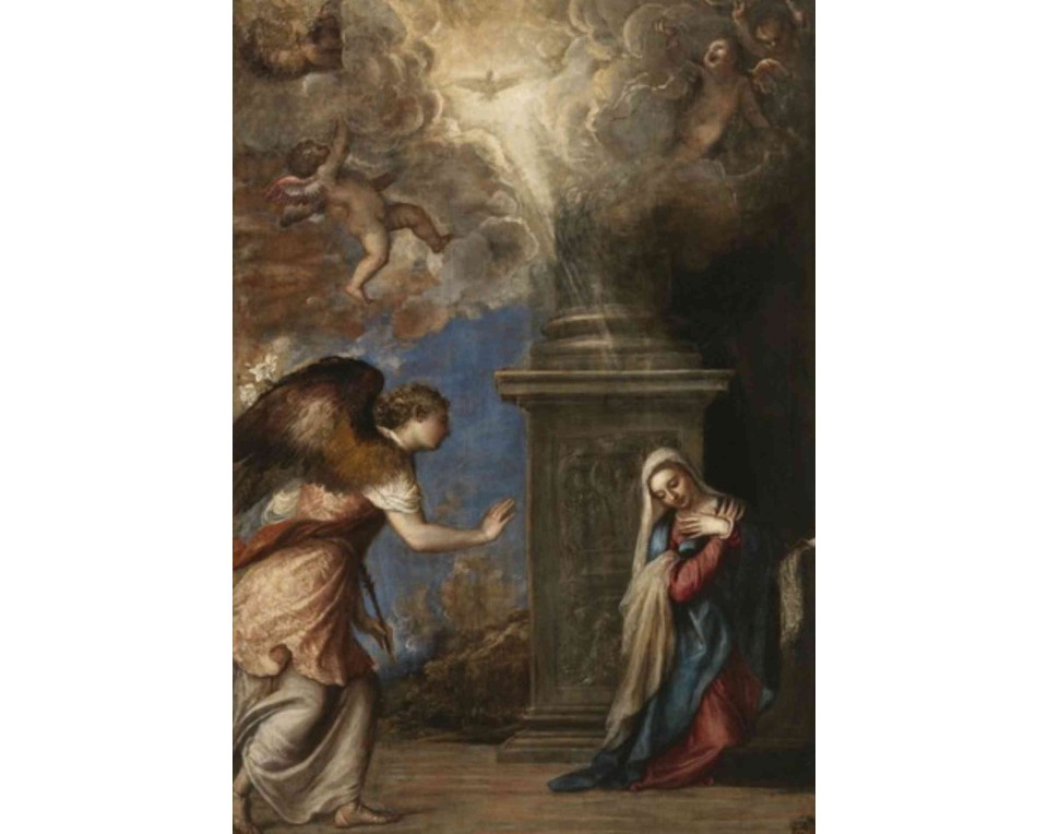ΠΙΝΑΚΑΣ ΣΕ ΚΑΜΒΑ Titian - Ο Ευαγγελισμός της Θεοτόκου