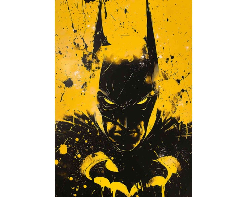 ΠΙΝΑΚΑΣ ΣΕ ΚΑΜΒΑ Batman Κίτρινο Λογότυπο