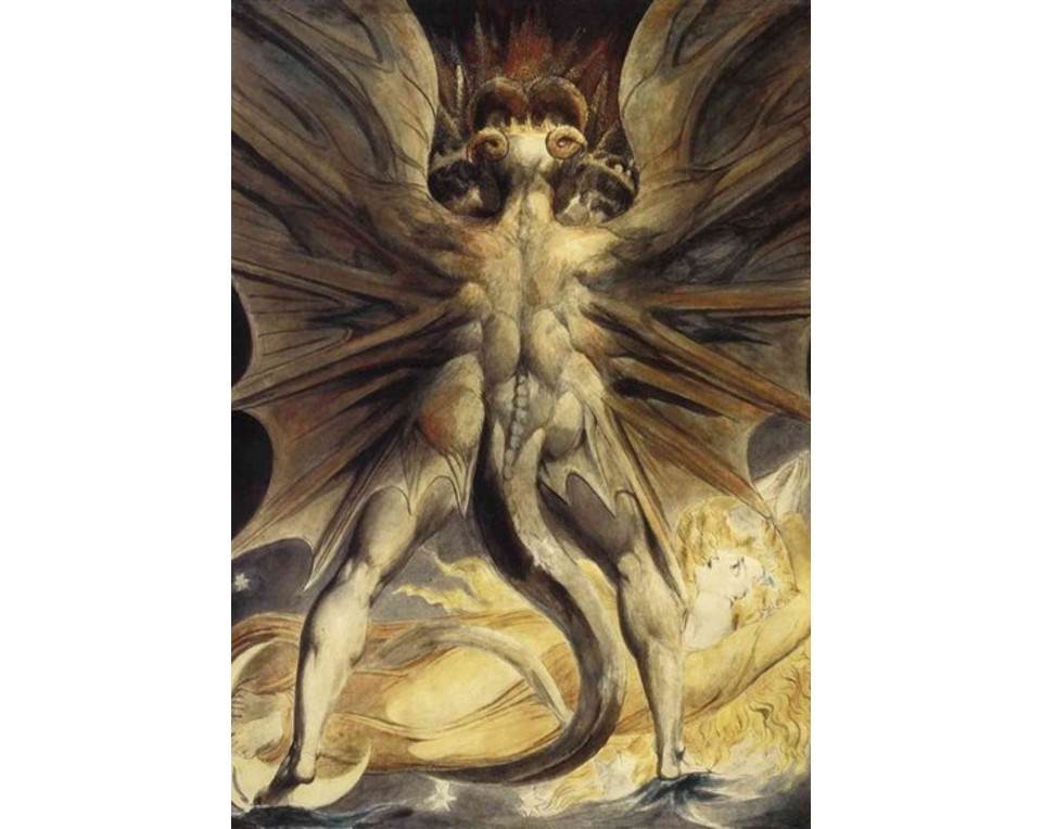 ΠΙΝΑΚΑΣ ΣΕ ΚΑΜΒΑ William Blake - Ο Μεγάλος Κόκκινος Δράκος και η Γυναίκα Ντυμένη με τον Ήλιο