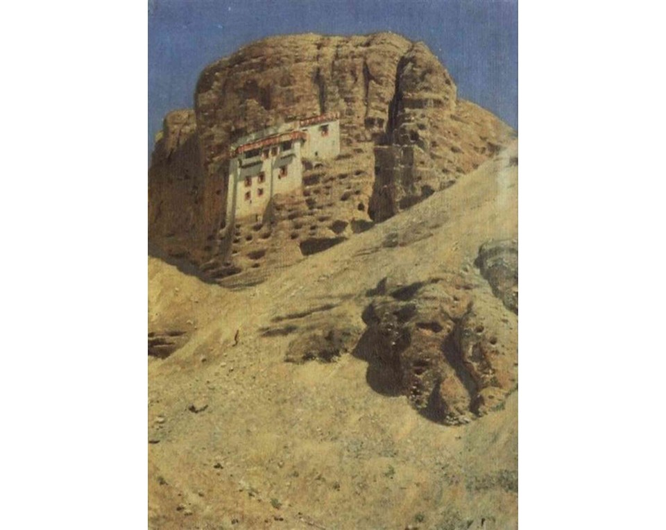 ΠΙΝΑΚΑΣ ΣΕ ΚΑΜΒΑ Vasily Vereshchagin - Μοναστήρι σε Βράχο, Λαντάκ