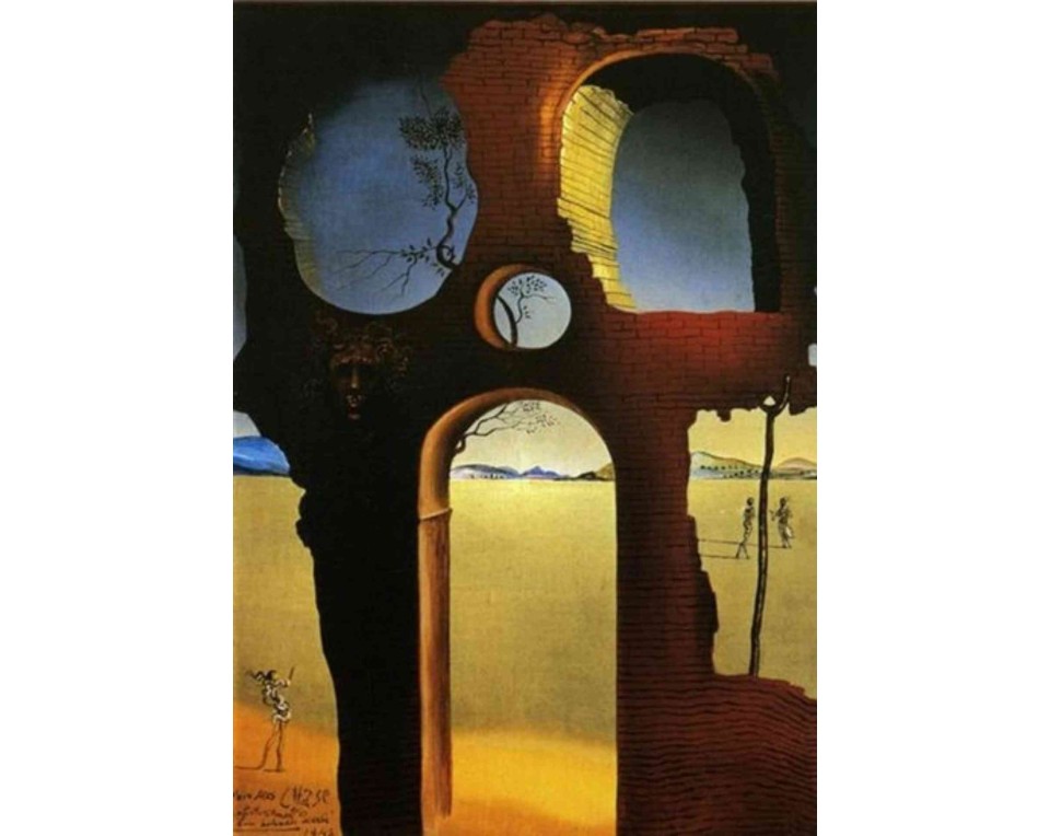 ΠΙΝΑΚΑΣ ΣΕ ΚΑΜΒΑ Salvador Dalí - Ερείπιο με το Κεφάλι της Μέδουσας και Τοπίο
