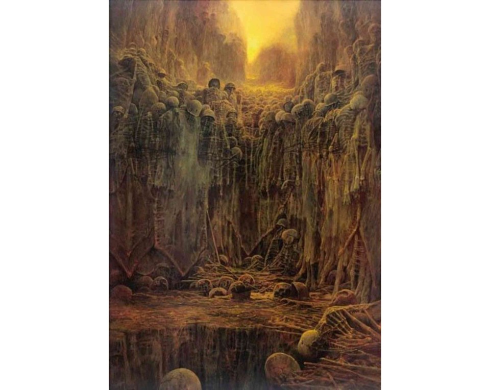 ΠΙΝΑΚΑΣ ΣΕ ΚΑΜΒΑ Zdzisław Beksiński - Χωρίς Τίτλο (Κατίν)