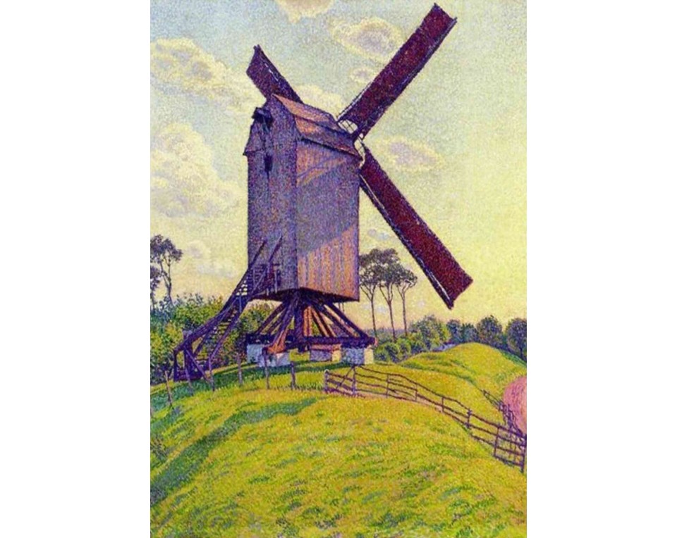 ΠΙΝΑΚΑΣ ΣΕ ΚΑΜΒΑ Théo van Rysselberghe - Ο Μύλος του Καλφ στο Κνόκε