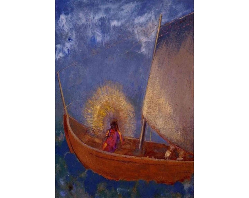 ΠΙΝΑΚΑΣ ΣΕ ΚΑΜΒΑ Odilon Redon - Η Μυστηριώδης Βάρκα