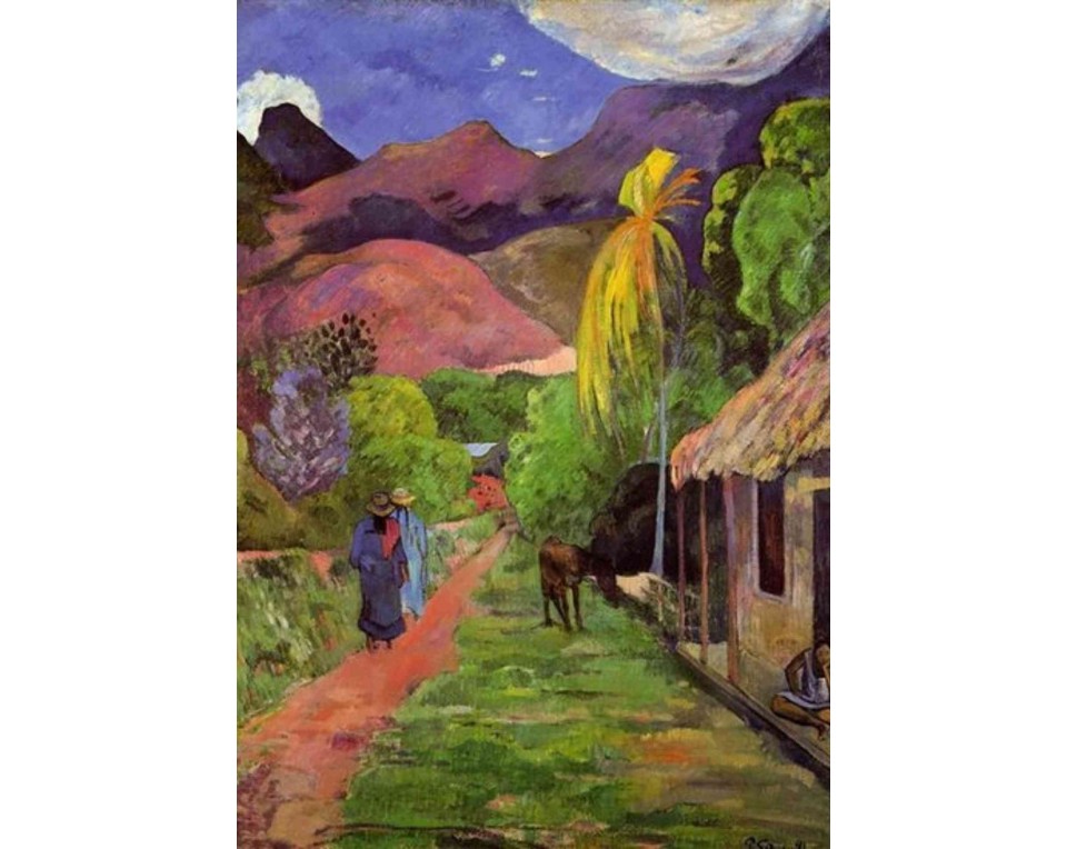 ΠΙΝΑΚΑΣ ΣΕ ΚΑΜΒΑ Paul Gauguin - Δρόμος στην Ταϊτή