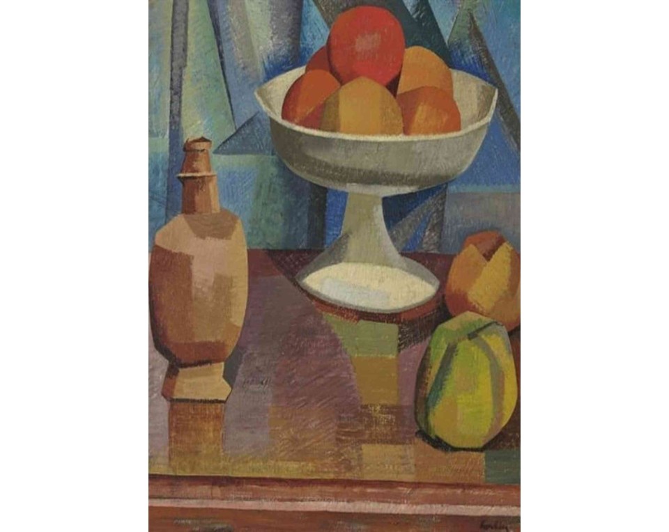 ΠΙΝΑΚΑΣ ΣΕ ΚΑΜΒΑ Auguste Herbin - Νεκρή Φύση με Πορτοκάλια