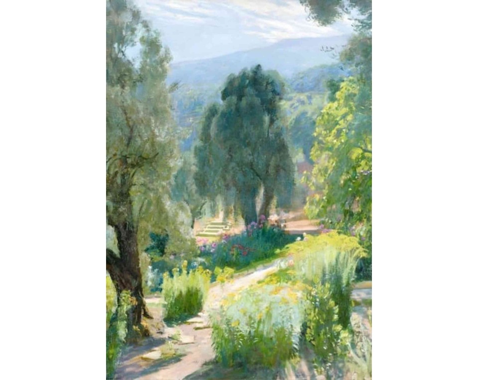 ΠΙΝΑΚΑΣ ΣΕ ΚΑΜΒΑ Émile Octave Denis Victor Guillonnet - Ο Ανθισμένος Κήπος