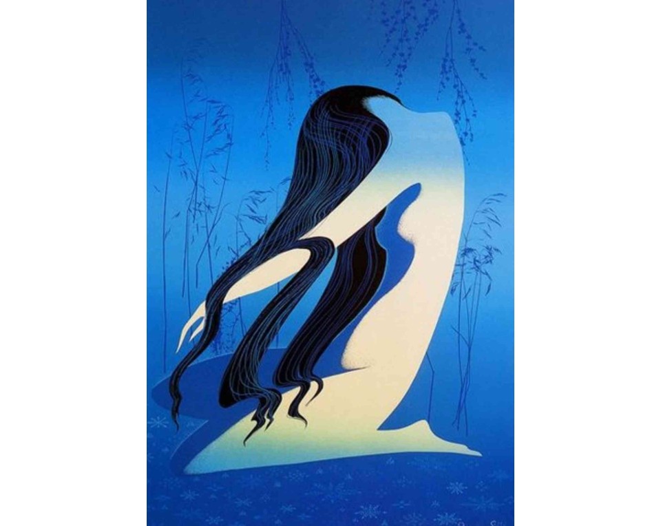 ΠΙΝΑΚΑΣ ΣΕ ΚΑΜΒΑ Eyvind Earle - Λουτρό στο Φεγγαρόφωτο