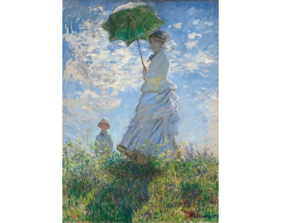 ΠΙΝΑΚΑΣ ΣΕ ΚΑΜΒΑ Claude Monet - Γυναίκα με Ομπρέλα - Η Μαντάμ Μονέ και ο Γιος της
