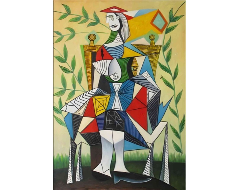 ΠΙΝΑΚΑΣ ΣΕ ΚΑΜΒΑ Pablo Picasso - Γυναίκα Καθισμένη σε Κήπο