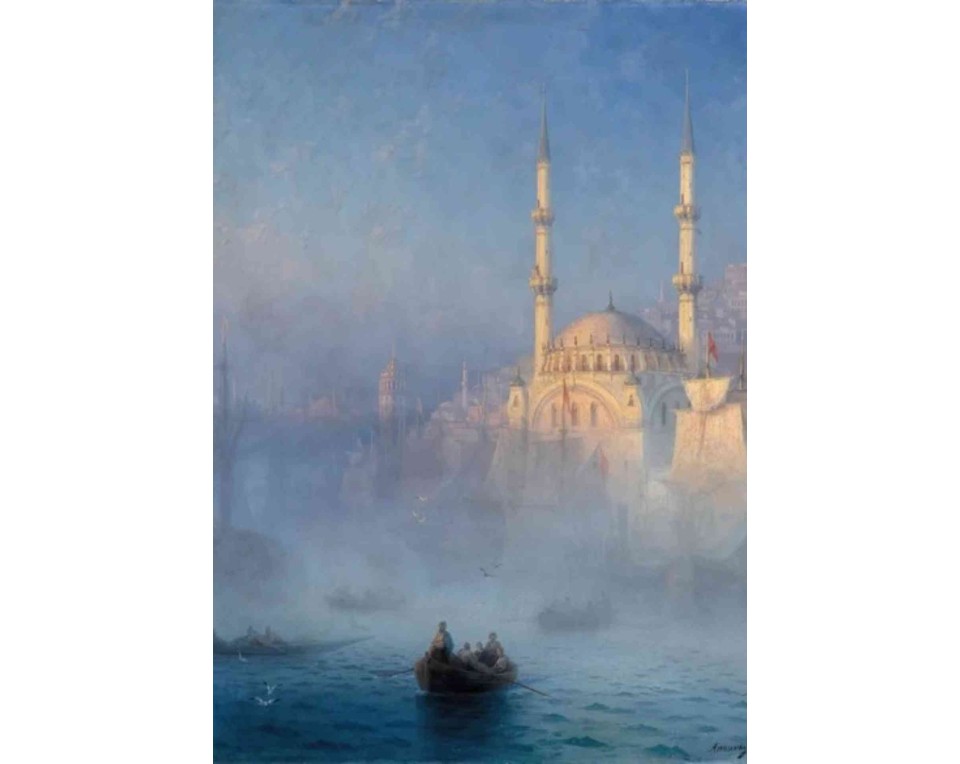 ΠΙΝΑΚΑΣ ΣΕ ΚΑΜΒΑ Ivan Aivazovsky - Θέα στον Κεράτιο Κόλπο και το Τζαμί Νουσρετιγιέ