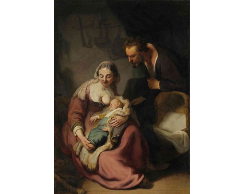 ΠΙΝΑΚΑΣ ΣΕ ΚΑΜΒΑ Rembrandt van Rijn - Η Αγία Οικογένεια με Γάτα