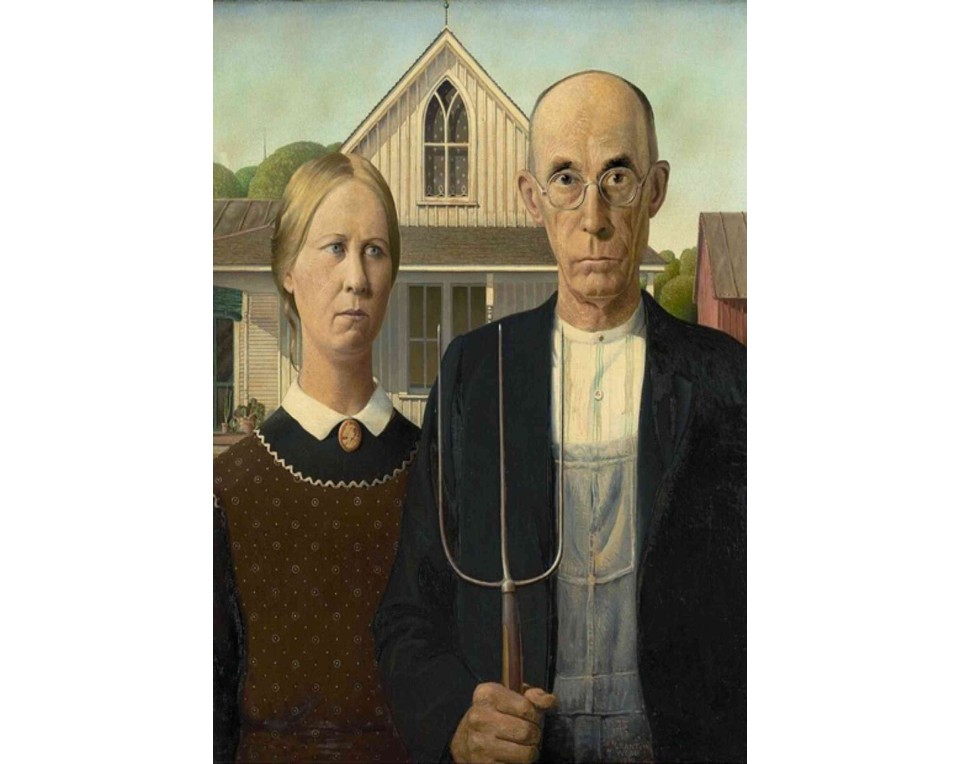 ΠΙΝΑΚΑΣ ΣΕ ΚΑΜΒΑ Grant Wood - Αμερικανικό Γοτθικό