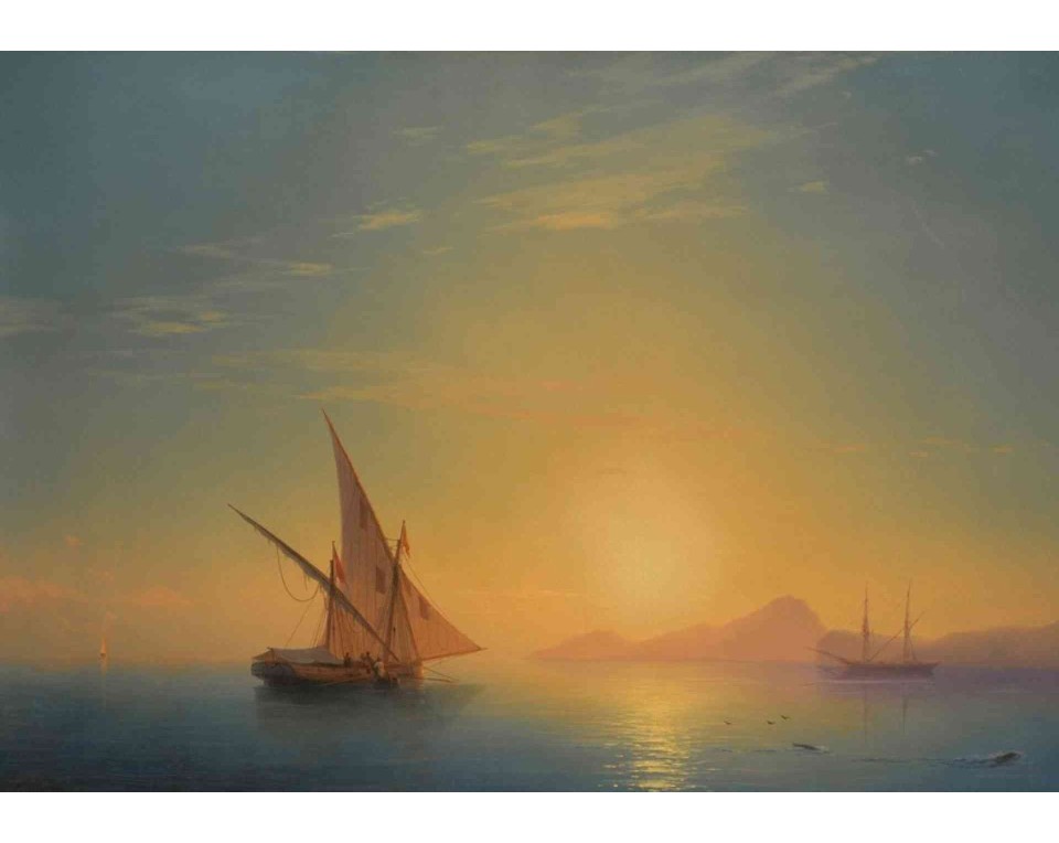 ΠΙΝΑΚΑΣ ΣΕ ΚΑΜΒΑ Ivan Aivazovsky - Ηλιοβασίλεμα στην Ίσκια