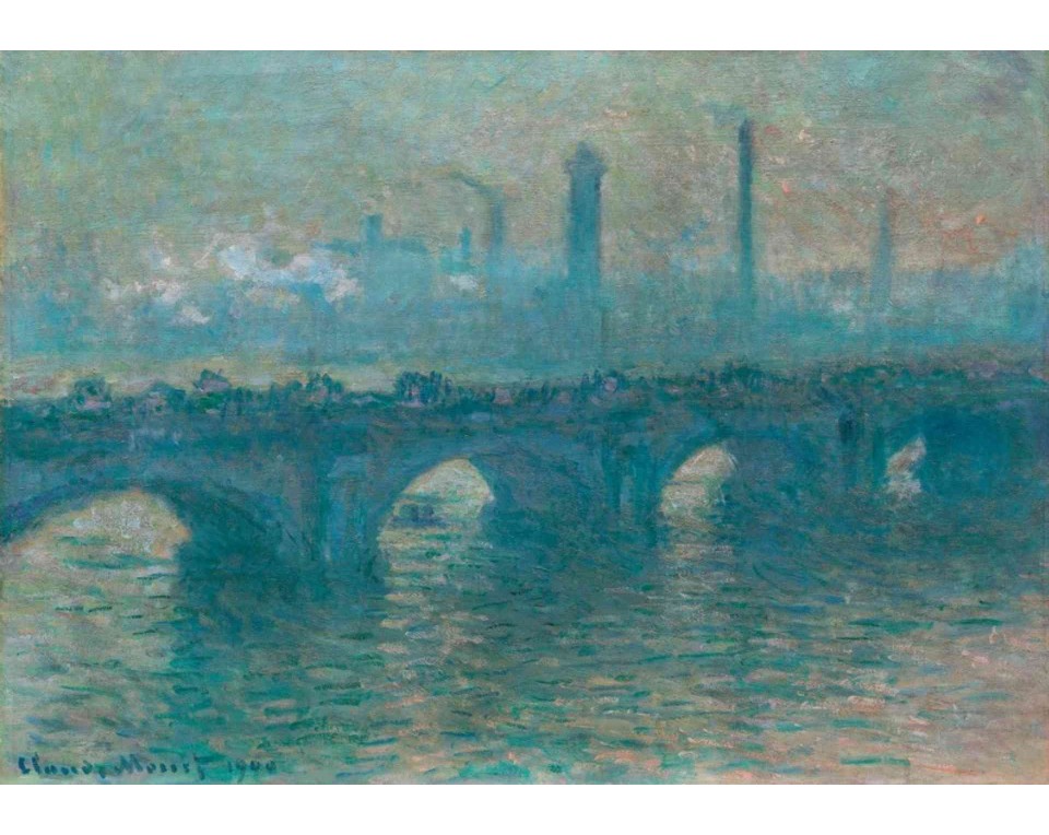 ΠΙΝΑΚΑΣ ΣΕ ΚΑΜΒΑ Claude Monet - Η Γέφυρα του Βατερλώ, Συννεφιασμένος Καιρός