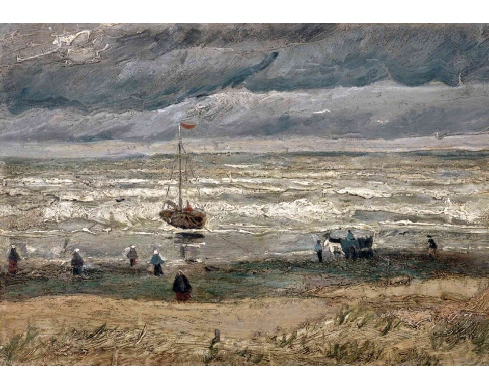 ΠΙΝΑΚΑΣ ΣΕ ΚΑΜΒΑ Vincent van Gogh - Παραλία στο Σεβενίνγκεν με Θυελλώδη Καιρό