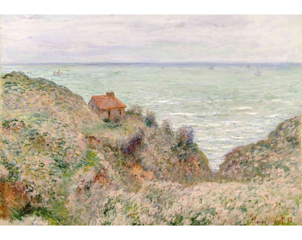 ΠΙΝΑΚΑΣ ΣΕ ΚΑΜΒΑ Claude Monet - Η Καλύβα του Τελωνείου στο Πουρβίλ
