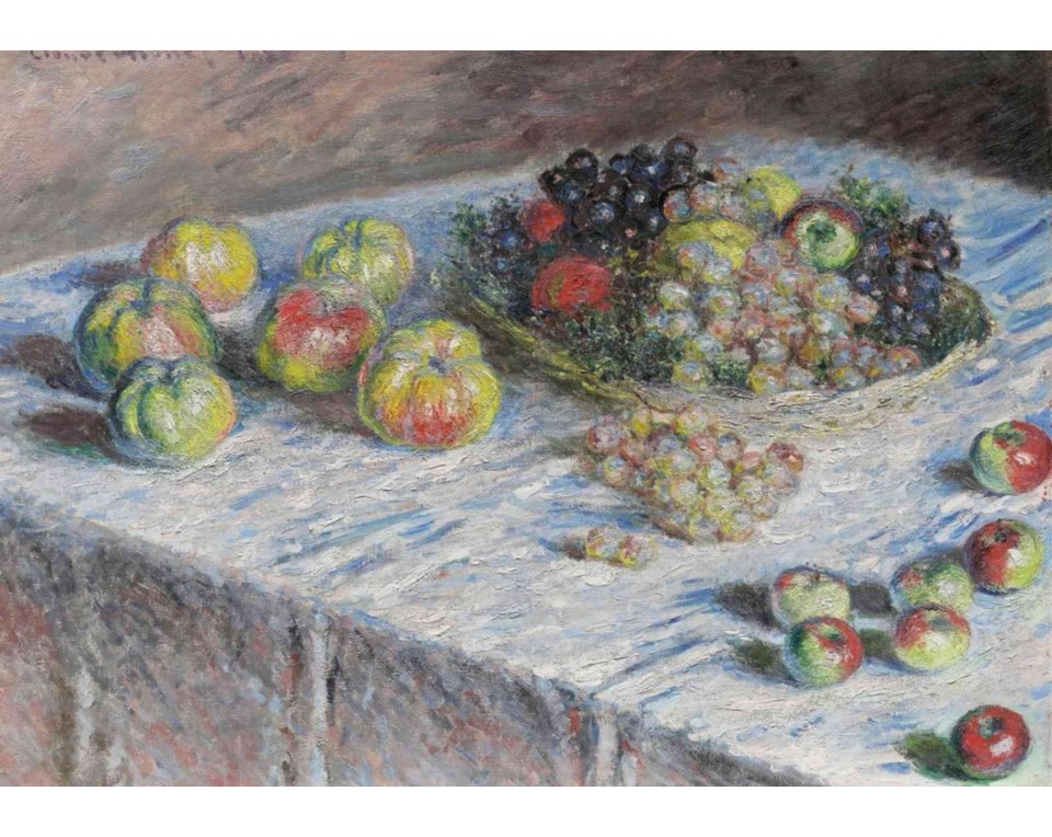 ΠΙΝΑΚΑΣ ΣΕ ΚΑΜΒΑ Claude Monet - Μήλα και Σταφύλια