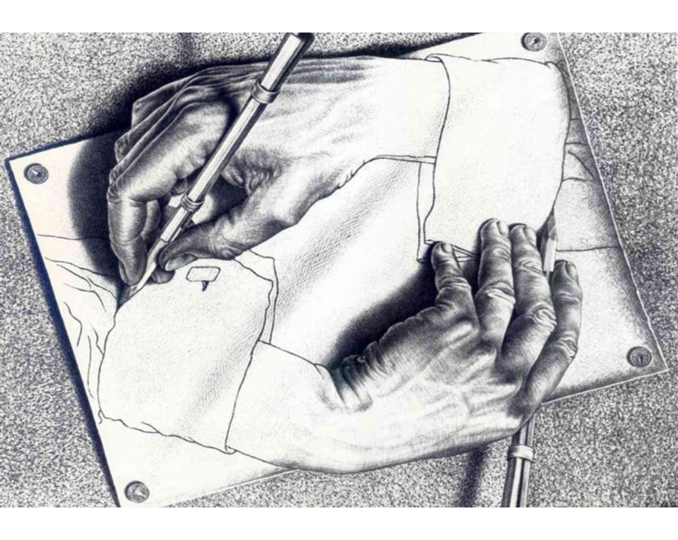 ΠΙΝΑΚΑΣ ΣΕ ΚΑΜΒΑ M. C. Escher - Χέρια που Σχεδιάζουν