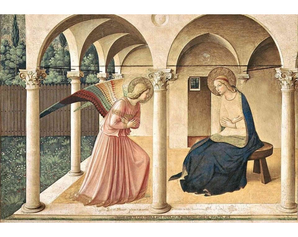 ΠΙΝΑΚΑΣ ΣΕ ΚΑΜΒΑ Fra Angelico - Ο Ευαγγελισμός της Θεοτόκου