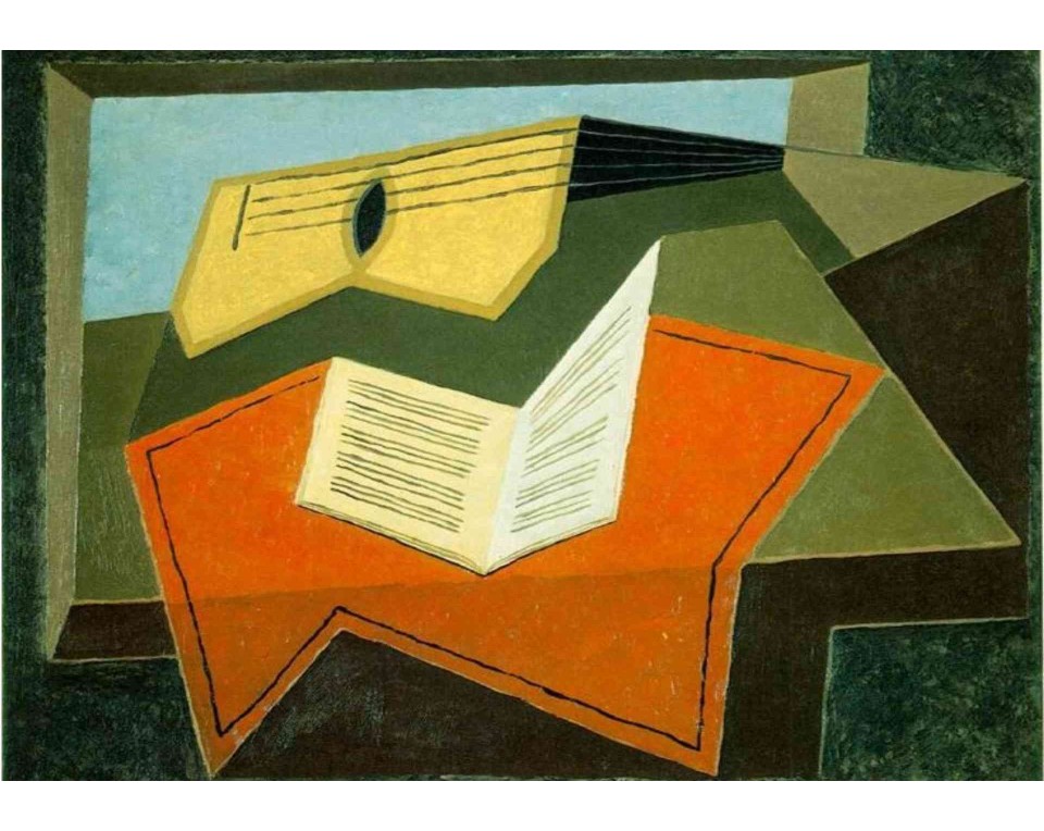ΠΙΝΑΚΑΣ ΣΕ ΚΑΜΒΑ Juan Gris - Κιθάρα και Μουσικό Χαρτί