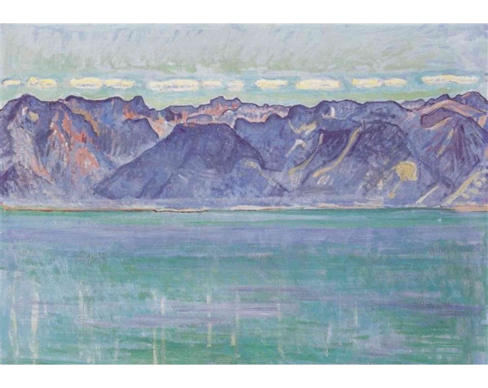 ΠΙΝΑΚΑΣ ΣΕ ΚΑΜΒΑ Ferdinand Hodler - Η Λίμνη της Γενεύης με Θέα τα Όρη της Σαβοΐας