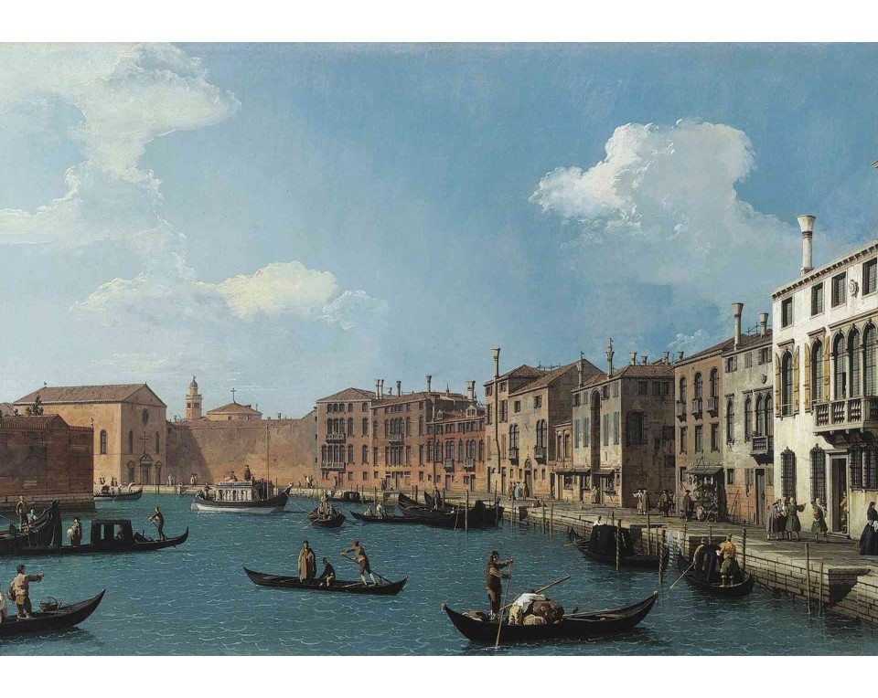 ΠΙΝΑΚΑΣ ΣΕ ΚΑΜΒΑ Canaletto - Θέα του Καναλιού της Σάντα Κιάρα στη Βενετία