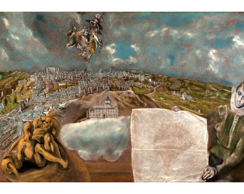 ΠΙΝΑΚΑΣ ΣΕ ΚΑΜΒΑ El Greco - Άποψη και Σχέδιο του Τολέδο
