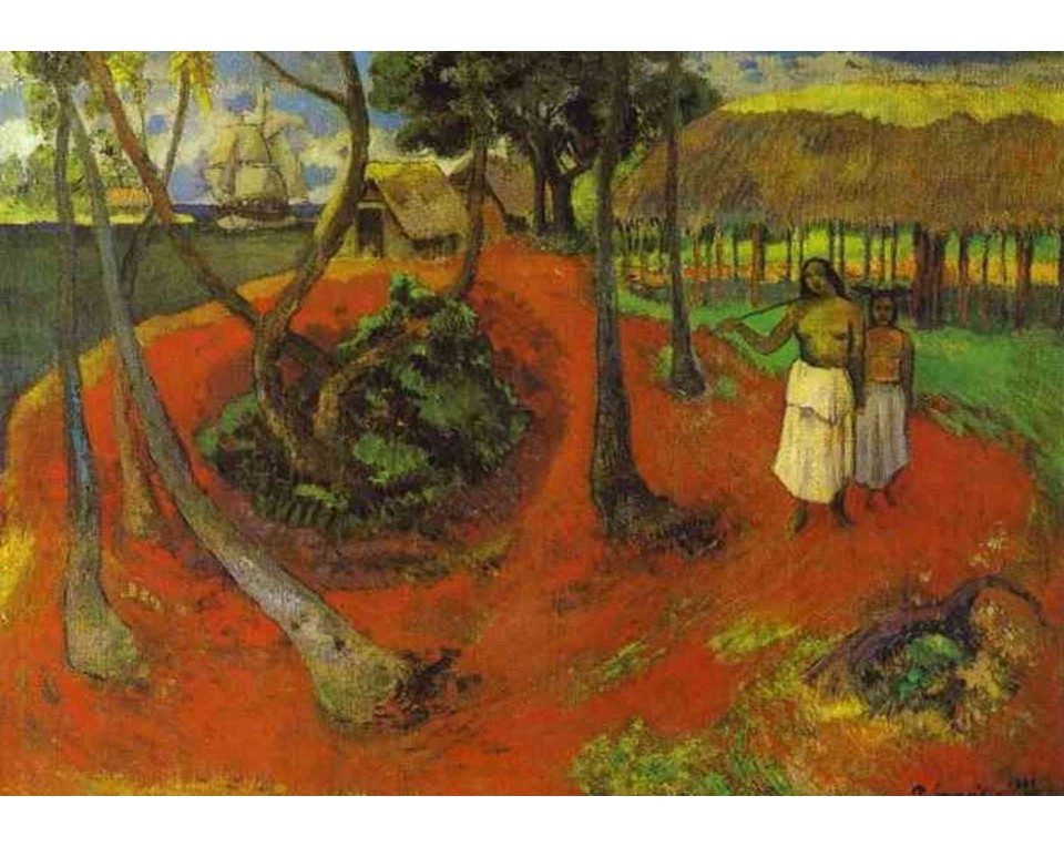 ΠΙΝΑΚΑΣ ΣΕ ΚΑΜΒΑ Paul Gauguin - Ταϊτινή Ειδυλλιακή Σκηνή