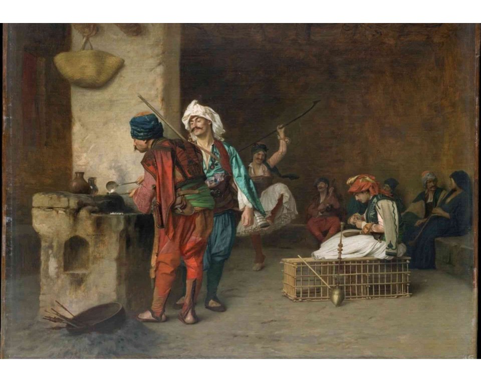 ΠΙΝΑΚΑΣ ΣΕ ΚΑΜΒΑ Jean-Léon Gérôme - Καφενείο στο Κάιρο