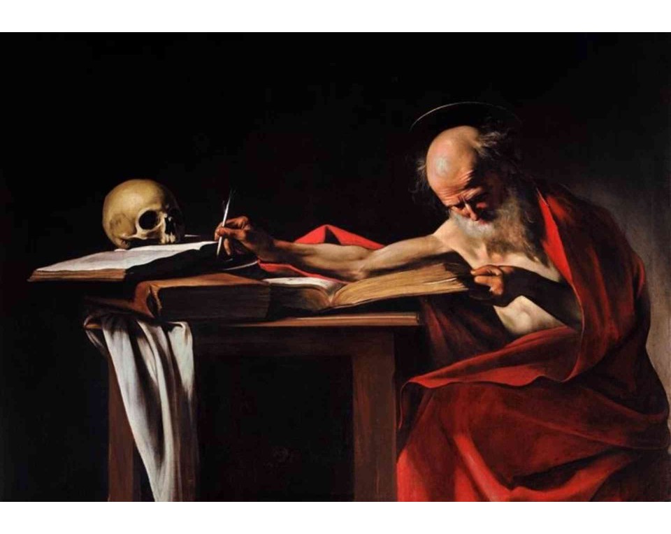 ΠΙΝΑΚΑΣ ΣΕ ΚΑΜΒΑ Caravaggio - Ο Άγιος Ιερώνυμος που Γράφει