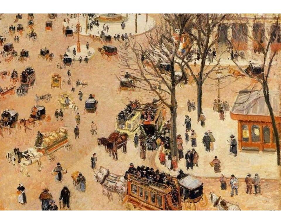 ΠΙΝΑΚΑΣ ΣΕ ΚΑΜΒΑ Camille Pissarro - Η Πλατεία του Θεάτρου Français