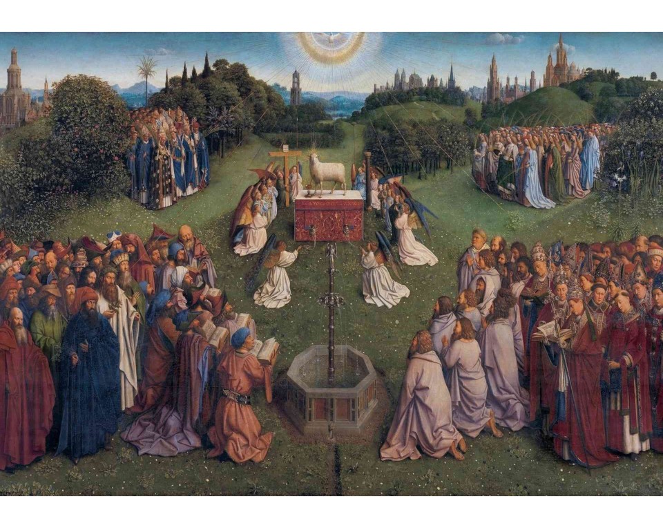 ΠΙΝΑΚΑΣ ΣΕ ΚΑΜΒΑ Hubert and Jan van Eyck - Η Λατρεία του Μυστικού Αμνού