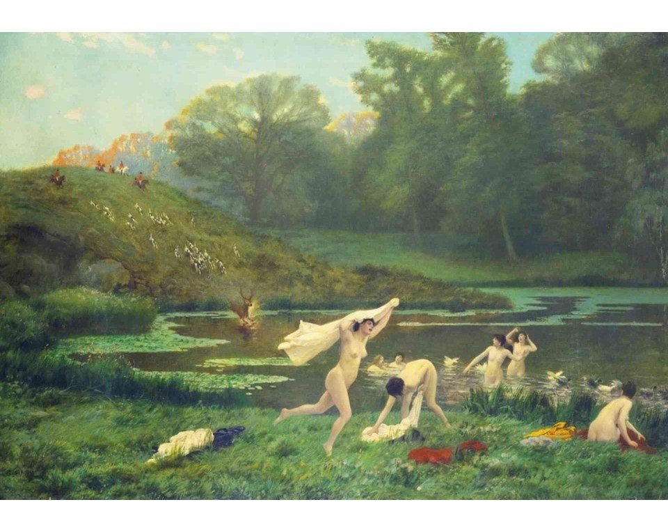 ΠΙΝΑΚΑΣ ΣΕ ΚΑΜΒΑ Jean-Léon Gérôme - Η Άρτεμις και ο Ακταίων