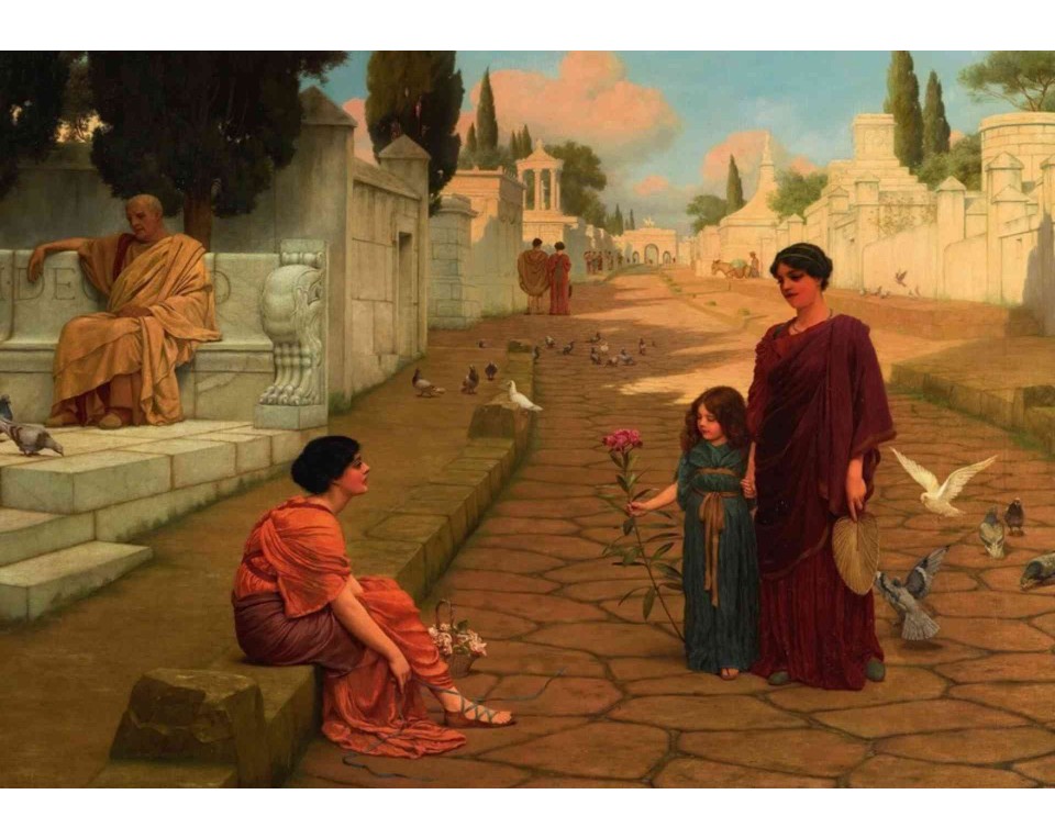 ΠΙΝΑΚΑΣ ΣΕ ΚΑΜΒΑ John William Godward - Έξω από την Πύλη της Πομπηίας