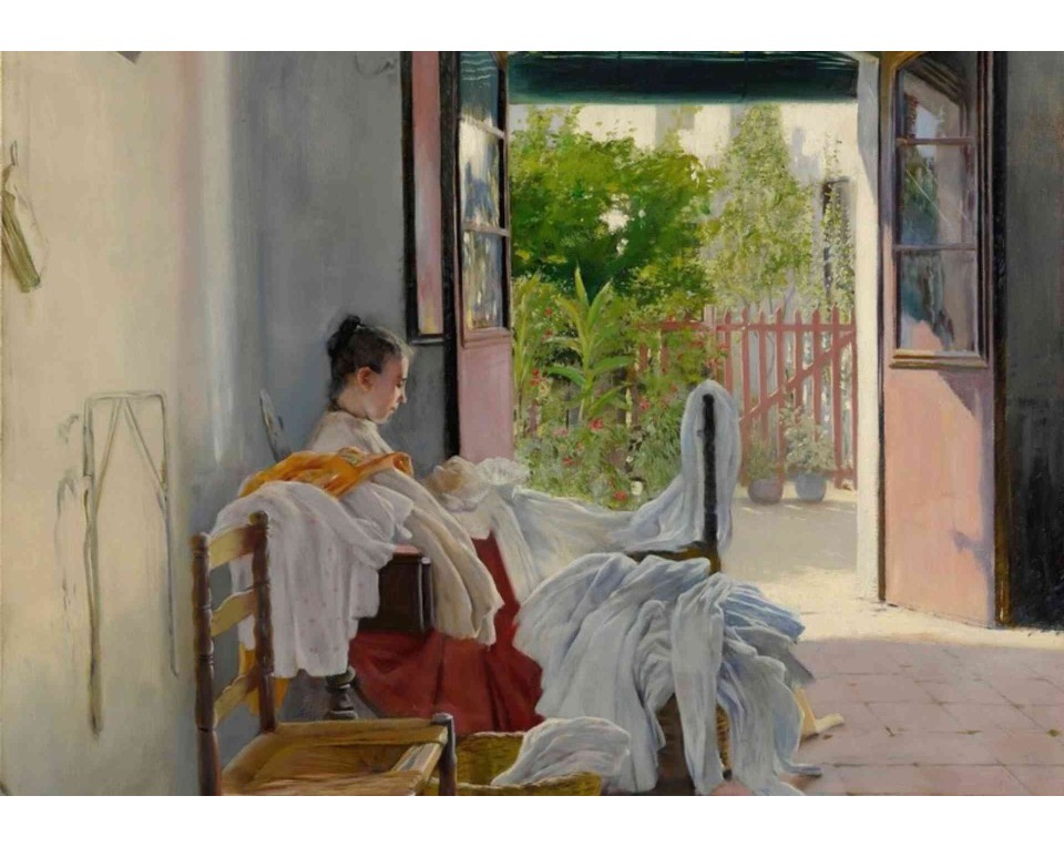 ΠΙΝΑΚΑΣ ΣΕ ΚΑΜΒΑ Santiago Rusiñol - Η Μοδίστρα, Σίτχες