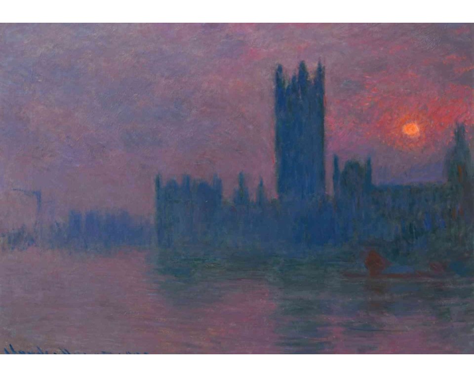 ΠΙΝΑΚΑΣ ΣΕ ΚΑΜΒΑ Claude Monet - Το Κοινοβούλιο, Ηλιοβασίλεμα